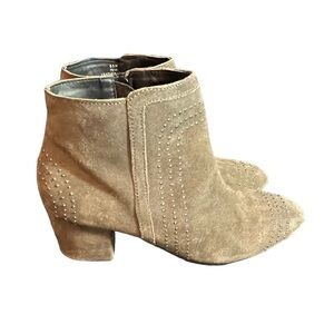 DIBA Leather Women's Bootie Size 8.5 - Brown with Silver Accents, western